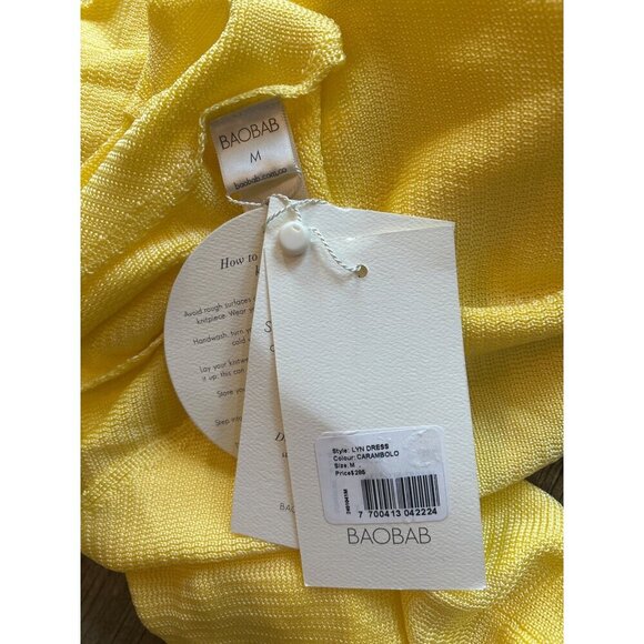 Baobab Lyn Knit One Shoulder Maxi Dress Carambolo Yellow Womens Size Medium - Picture 9 of 11
